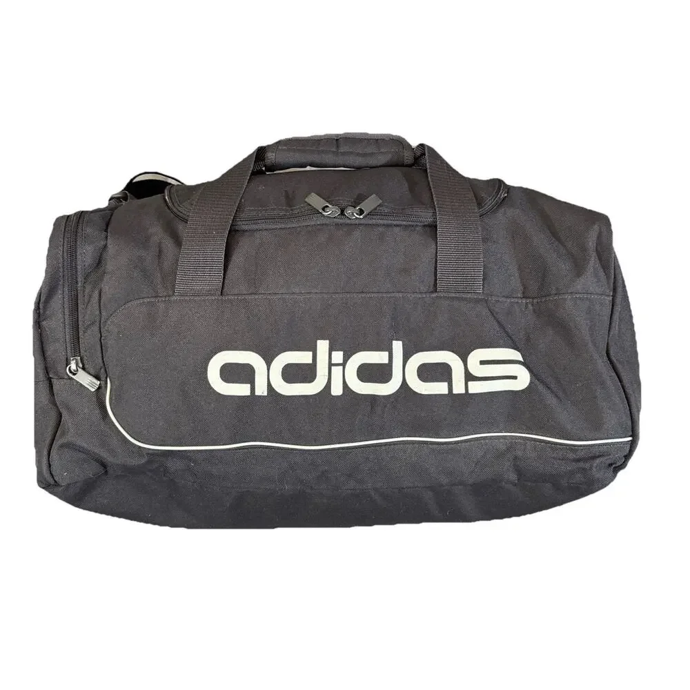 Adidas Unisex Black Originals Santiago II Zip Pockets Travel Luggage Duffel Bag
